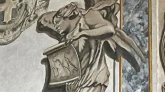 كنيسة سان لورينتسو إن لوتشينا تحت أنظار الإعلام بعدما بدت ملامح جورجيا ميلوني فيها على وجه ملاك مصدر الصورة: فيكتوريا كاردييل/آسي برنسا