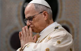 البابا لاوون الرابع عشر يتسلّم، بعد انتخابه حبرًا أعظم، كرسيّ البازيليك اللاترانيّة-روما (25 مايو/أيّار 2025) مصدر الصورة: فاتيكان ميديا