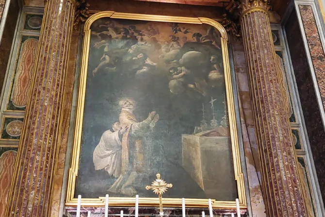 لوحة للقدّيس أندراوس أفيلينو في الكابيلا المكرّسة على اسمه في بازيليك سانت أندريا ديلا فالي-روما. وفيها يظهر أفيلينو في آخر لحظات حياته، يتعرّض لسكتة دماغيّة عند بدء الذبيحة الإلهيّة.