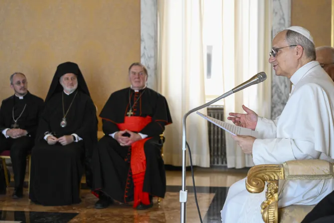 البابا لاوون الرابع عشر يلتقي المشاركين في الحجّ المسكونيّ الأرثوذكسيّ-الكاثوليكيّ في كاستل غاندولفو الإيطاليّة