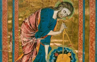 «الله عالم الرياضيّات» لفنّانٍ مجهول من القرن الثالث عشر مصدر الصورة: Public Domain via Wikipedia