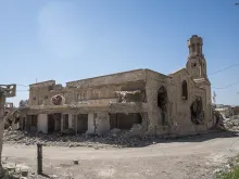 لقطة لكنيسة الطاهرة للكلدان في الموصل العراقيّة تُظهر حجم الدمار الذي سبّبه تنظيم «داعش»