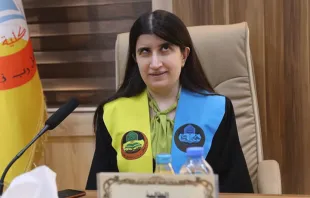 مينا عسكر تناقش رسالة البحث في جامعة الموصل مصدر الصورة: صفحة «الموقع الرسمي لأبرشيّة رئاسة أساقفة الموصل وتوابعها للسريان» في فيسبوك