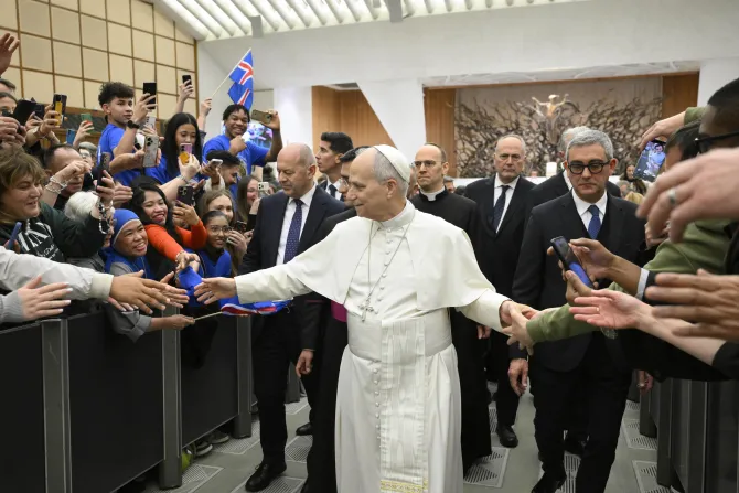 البابا لاوون الرابع عشر يحيّي المؤمنين صباح اليوم في قاعة بولس السادس الفاتيكانيّة