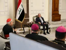 رئيس الجمهوريّة العراقيّة عبد اللطيف جمال رشيد يستقبل البطريرك ساكو في قصر بغداد في 2 فبراير/شباط 2023