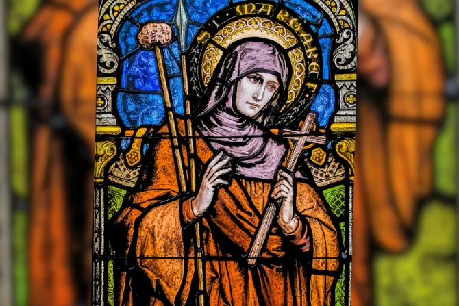 لوحة زجاجيّة للقدّيسة مارغريت التائبة