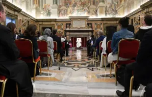 البابا فرنسيس يتحدّث أمام المشاركين في المؤتمر الدولي الحادي عشر للقديس توما الأكويني في 22 سبتمبر/أيلول 2022 Provided by: Vatican Media