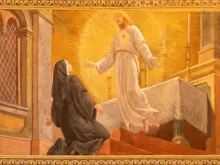 لوحة لظهور رحمة يسوع الإلهيّة في كنيسة القدّيس أنطونيوس، فارالّو-إيطاليا