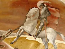 لوحة جداريّة للقدّيس جرجس في بلدة مالي شماليّ إيطاليا