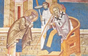 القديسة بلاجيا التائبة والأسقف نونس مصدر الصورة: 365saints.blogspot.com