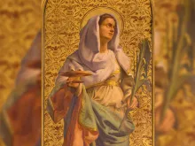 لوحة للقدّيسة لوسيا في كنيسة القدّيس توما، تورينو-إيطاليا