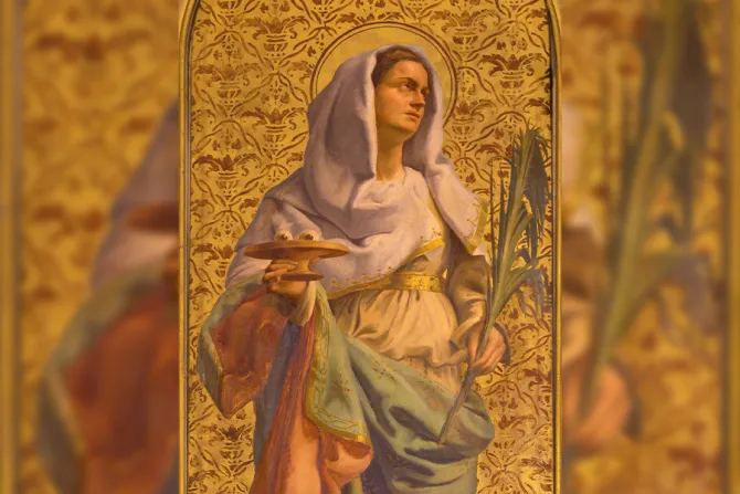 لوحة للقدّيسة لوسيا في كنيسة القدّيس توما، تورينو-إيطاليا