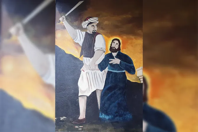 لوحة للقدّيس يعقوب المقطّع في بلدة تللسقف-العراق