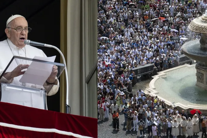 البابا فرنسيس يتلو صلاة التبشير الملائكي بعد تعافيه من الجراحة يوم الأحد 18 يونيو/حزيران 2023