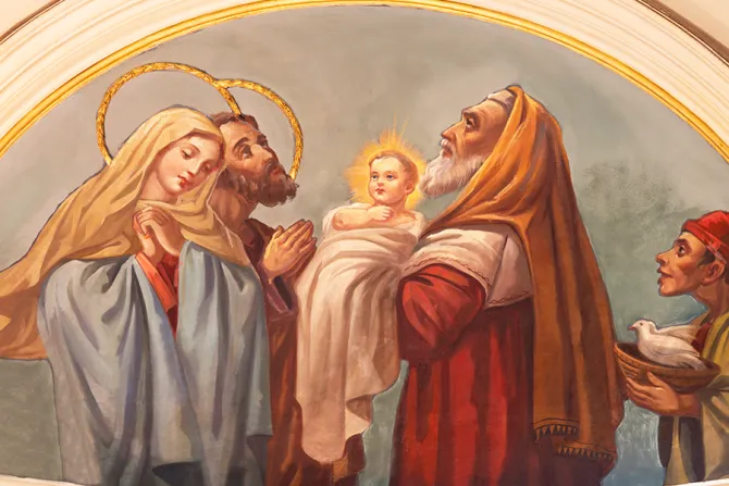 تقدمة يسوع إلى الهيكل - لوحة جداريّة للفنّان نيكولا كولونّا في كنيسة القدّيس فرديناندو بمدينة باري الإيطاليّة