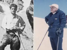 يوحنّا بولس الثاني في رحلة تزلّج وبيير جورجيو فراسّاتي يتسلّق أحد الجبال