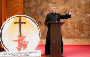 وردة يقدّم محاضرة في إطار المهرجان السنويّ الرابع عشر لكنيسة أمّ المعونة الدائمة في عنكاوا-أربيل مصدر الصورة: كنيسة أمّ المعونة الدائمة-أربيل