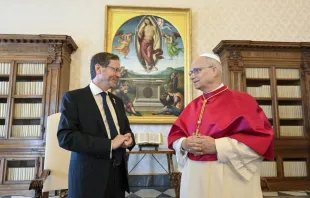 البابا لاوون الرابع عشر يلتقي الرئيس الإسرائيليّ إسحاق هرتسوغ صباح اليوم في القصر الرسوليّ-الفاتيكان مصدر الصورة: فاتيكان ميديا