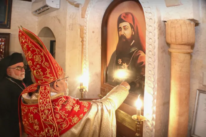 جانبٌ من قدّاس الشكر في كنيسة السيّدة أمّ المعونات-حلب لمناسبة إعلان قداسة إغناطيوس مالويان