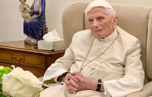 البابا بنديكتوس السادس عشر في دير «أمّ الكنيسة» الفاتيكاني في العام 2022 Provided by Fondazione Vaticana Joseph Ratzinger