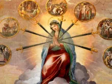 لوحة جداريّة لمريم العذراء سيّدة الأحزان