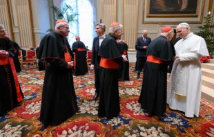 البابا لاوون الرابع عشر يلتقي أعضاء الكوريا الرومانيّة لتبادل تهاني عيد الميلاد مصدر الصورة: فاتيكان ميديا