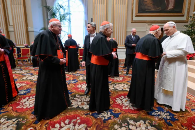 البابا لاوون الرابع عشر يلتقي أعضاء الكوريا الرومانيّة لتبادل تهاني عيد الميلاد