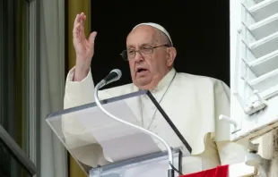 البابا فرنسيس في خلال صلاة التبشير الملائكيّ مع المؤمنين المحتشدين في ساحة القدّيس بطرس اليوم مصدر الصورة: فاتيكان ميديا