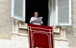 البابا لاوون الرابع عشر يتلو صلاة التبشير الملائكيّ مع المؤمنين في ساحة القدّيس بطرس الفاتيكانيّة مصدر الصورة: فاتيكان ميديا