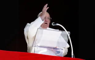 البابا فرنسيس يتلو صلاة التبشير الملائكيّ مع المؤمنين المحتشدين في ساحة القدّيس بطرس-الفاتيكان مصدر الصورة: فاتيكان ميديا