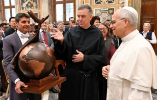 البابا لاوون الرابع عشر يلتقي المشاركين في المؤتمر الدوليّ «اللاجئون والمهاجرون في بيتنا المشترك» في القصر الرسوليّ الفاتيكانيّ صباح اليوم مصدر الصورة: فاتيكان ميديا