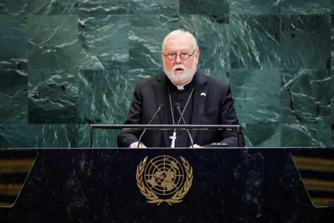 المطران بول ريتشارد غالاغر يلقي كلمته في الجمعيّة العامة للأمم المتّحدة