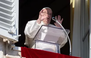 البابا فرنسيس يتلو صلاة التبشير الملائكيّ مع المؤمنين المحتشدين في ساحة القدّيس بطرس-الفاتيكان مصدر الصورة: فاتيكان ميديا