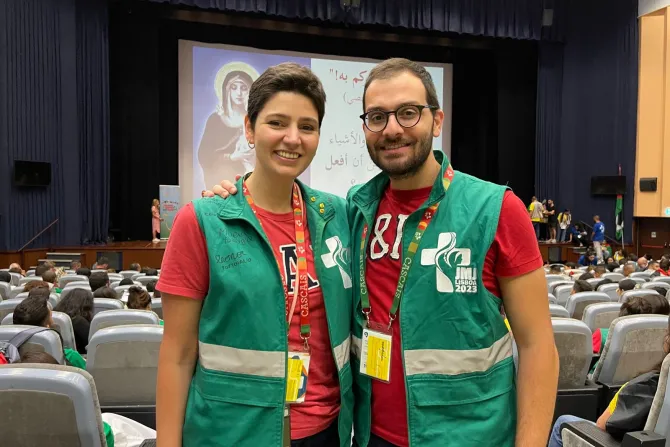 ميريام وغبريال في خلال مشاركتهما في الأيام العالميّة للشبيبة- لشبونة 2023