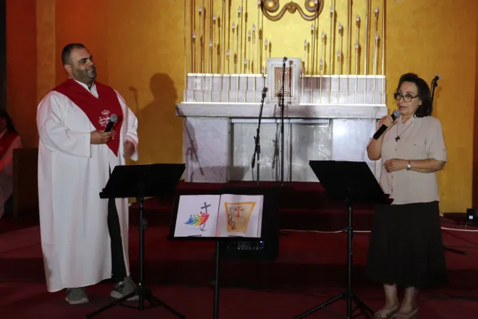 جانبٌ من أمسية التراتيل في كنيسة القلب الأقدس الكلدانيّة-بغداد، العراق