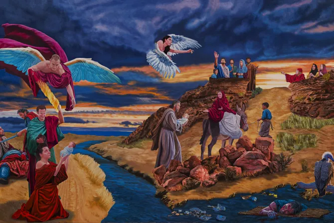 لوحة «العائلة المنفيّة» للفنان أليساندرو فانتيرا