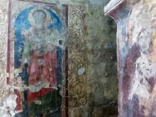جداريّة للقديس فوقا في الكنيسة التي تحمل اسمه في أميون، لبنان