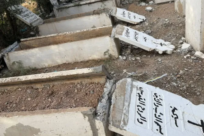 اعتداء على مقبرة للمسيحيّين في أرموطا، قضاء كويسنجق في محافظة أربيل-إقليم كردستان العراق