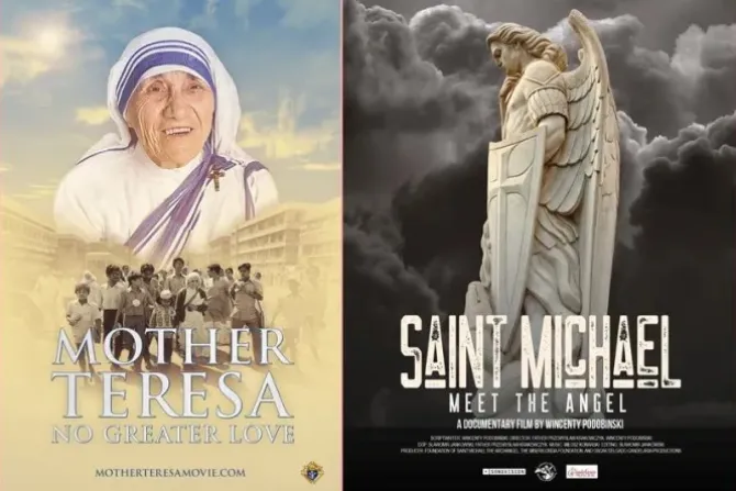 ملصقا فيلمي «الأمّ تريزا: لا حبّ أكبر» و«القديس ميخائيل: التقِ الملاك»