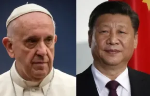 البابا فرنسيس والرئيس الصيني شي جين بينغ Provided by: Pope Francis and Xi Jinping/Mazur/catholicnews.org.uk/360b/shutterstock/CNA