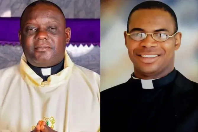 الأب. فيتوس بوروغو (على اليسار)، قتله قطاع طرق مسلحون في أبرشية كادونا النيجيرية في 25 يونيو/حزيران 2022. وقُتل الأب كريستوفر أوديا، على يد مسلحين في أبرشية أوشي الكاثوليكية النيجيرية في 26 يونيو/حزيران 2022.