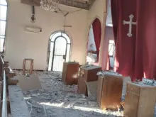 الدمار الذي لحق بكنيسة مار ساوا في الحسكة بسوريا