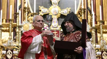 البابا لاوون الرابع عشر يشارك في صلاة مع الكنيسة الأرمنيّة الرسوليّة في بطريركيّة الأرمن-إسطنبول مصدر الصورة: فاتيكان ميديا