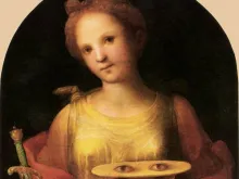 صورة أيقونيّة قوطيّة تمثّل القديسة لوسيا