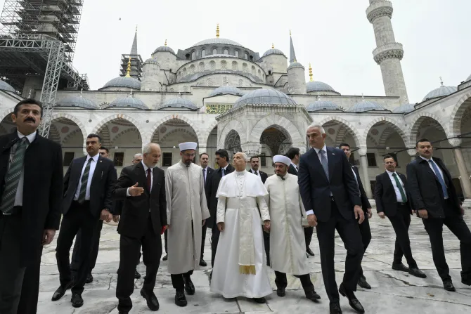 البابا لاوون الرابع عشر يزور جامع السلطان أحمد في إسطنبول