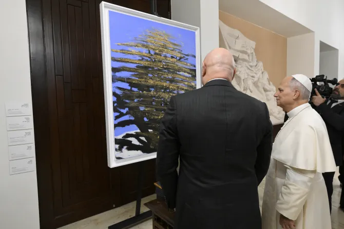 البابا لاوون الرابع عشر في القصر الرئاسيّ اللبنانيّ-بعبدا