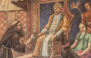 رسم لجيوفاني دي بيان ديل كاربيني يقابل كويوك خان Provided by: Wikimedia Commons - creativecommons.org/licenses/by-sa/4.0/deed.en