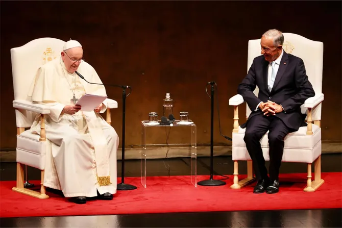البابا فرنسيس يلقي كلمته في مركز بيليم الثقافي بلشبونة