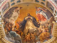 القديس دومينيك في مجده، لوحة جداريّة لغويدو ريني في كنيسة القديس دومينيك، بولونيا-إيطاليا