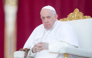 البابا فرنسيس خلال قدّاس في ساحة مار بطرس في يونيو/حزيران الفائت Provided by: Daniel Ibáñez / CNA